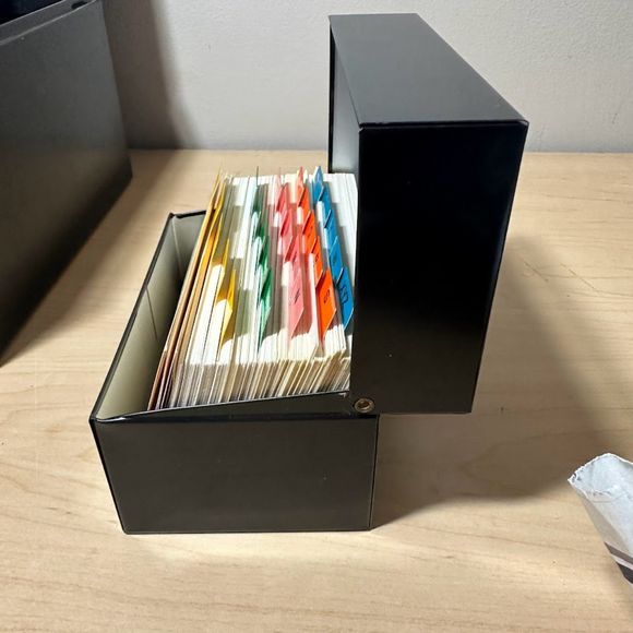 Vintage Globe-Weis Nesting Metal Storage File Boxes and Index Card Set (3) - Picture 10 of 11